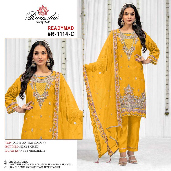 R 1110 Nx A To D By Ramsha Organza Pakistani Readymade Suits Wholesale Price